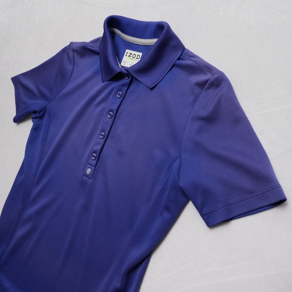IZOD Golf Polo Women XS Purple Short Sleeve Performance Moisture Wicking - Picture 5 of 13